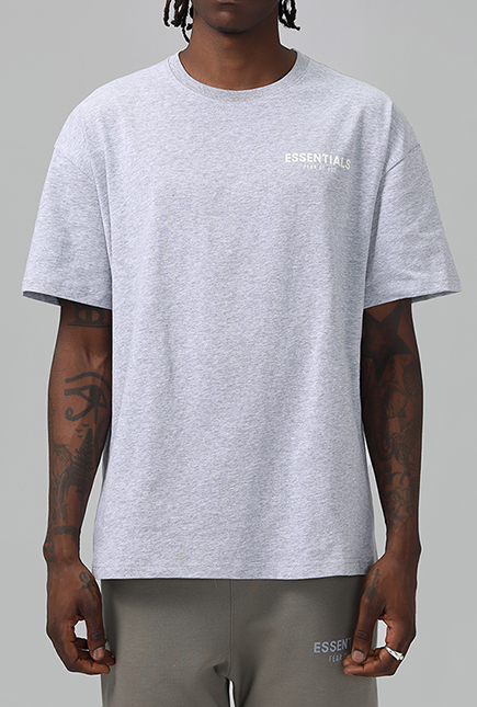 印花纯棉T恤 灰色