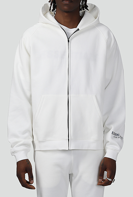 连帽开襟外套 白色